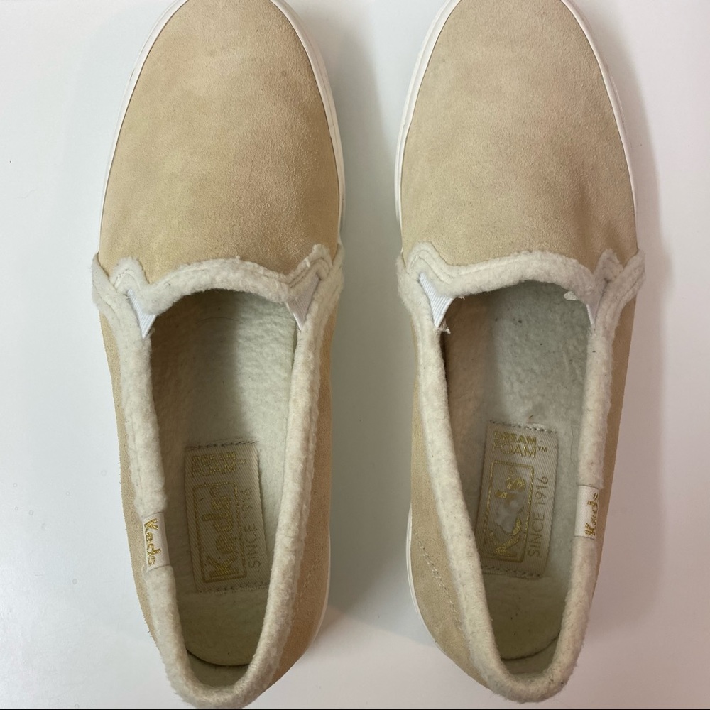 Keds Sz 8 Cream Suede Double Decker Slip Ons - Picture 5 of 6
